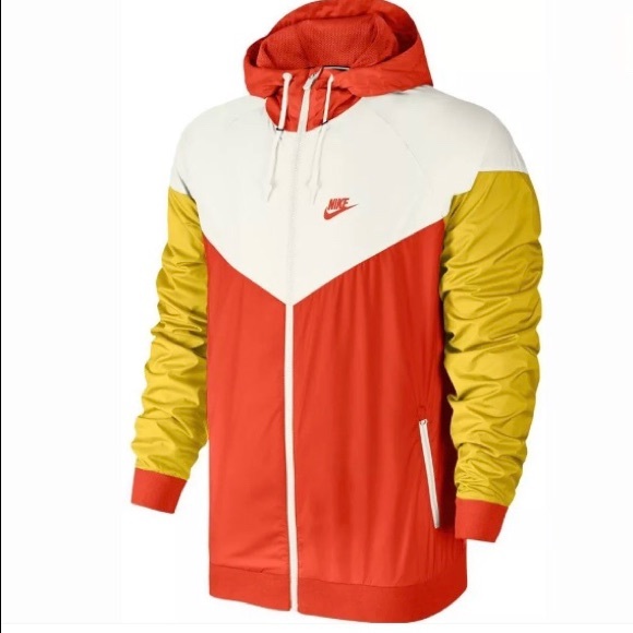 orange and white nike jacket